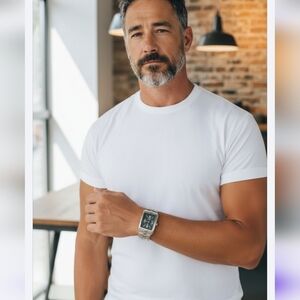 Rare Find New in box Mens vintage 1990s Waltham quartz wristwatch silver-